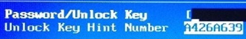 Dell Vostro unlock key hint number